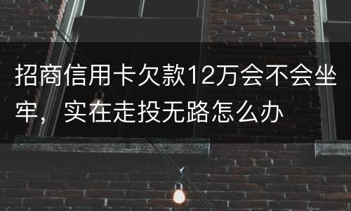 招商信用卡欠款12万会不会坐牢，实在走投无路怎么办