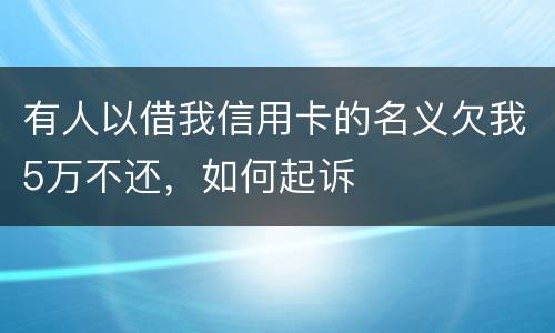 有人以借我信用卡的名义欠我5万不还，如何起诉