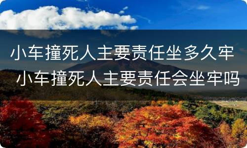 小车撞死人主要责任坐多久牢 小车撞死人主要责任会坐牢吗