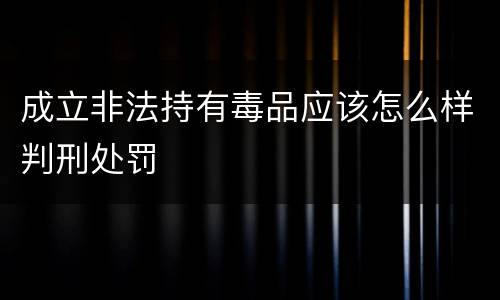成立非法持有毒品应该怎么样判刑处罚
