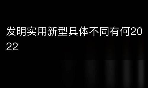 发明实用新型具体不同有何2022