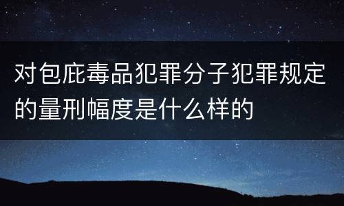 对包庇毒品犯罪分子犯罪规定的量刑幅度是什么样的
