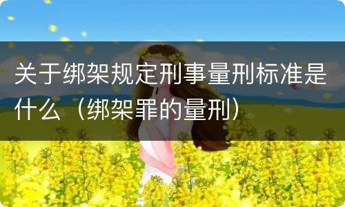 关于绑架规定刑事量刑标准是什么（绑架罪的量刑）