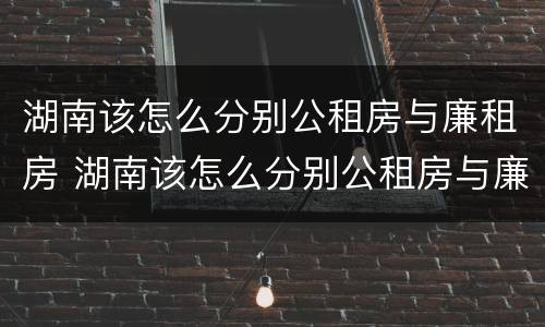 湖南该怎么分别公租房与廉租房 湖南该怎么分别公租房与廉租房的区别