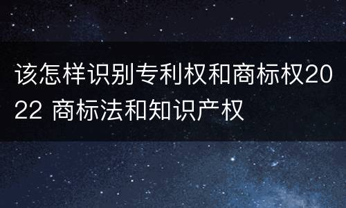 该怎样识别专利权和商标权2022 商标法和知识产权