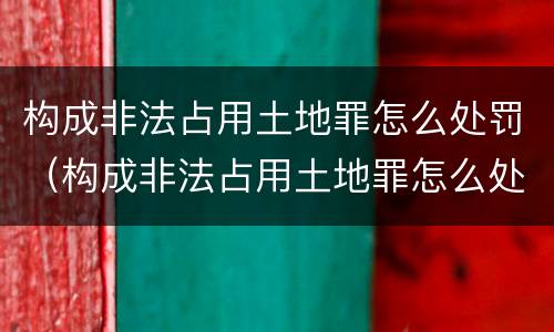 构成非法占用土地罪怎么处罚（构成非法占用土地罪怎么处罚的）
