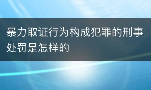 暴力取证行为构成犯罪的刑事处罚是怎样的