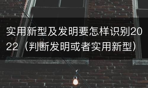 实用新型及发明要怎样识别2022（判断发明或者实用新型）