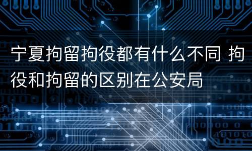 宁夏拘留拘役都有什么不同 拘役和拘留的区别在公安局