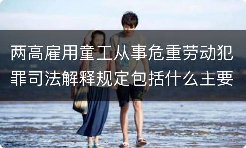 两高雇用童工从事危重劳动犯罪司法解释规定包括什么主要内容