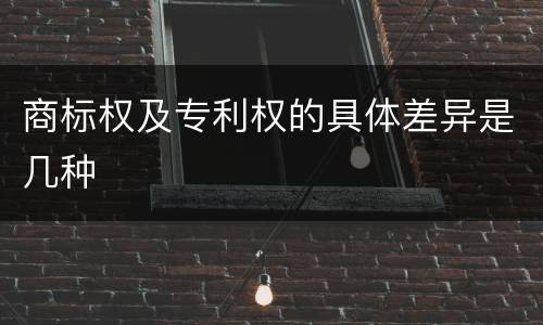 商标权及专利权的具体差异是几种