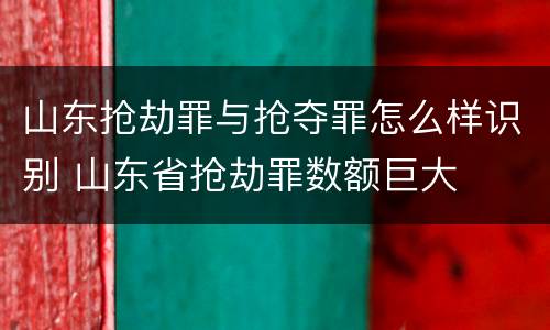 山东抢劫罪与抢夺罪怎么样识别 山东省抢劫罪数额巨大