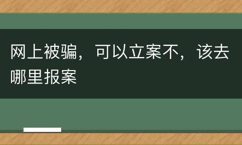 网上被骗，可以立案不，该去哪里报案