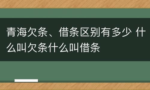 青海欠条、借条区别有多少 什么叫欠条什么叫借条