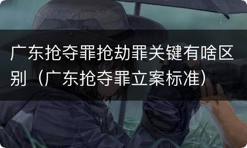 广东抢夺罪抢劫罪关键有啥区别（广东抢夺罪立案标准）