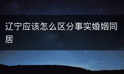 辽宁应该怎么区分事实婚姻同居