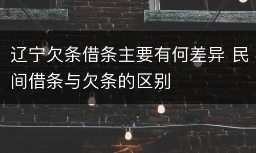 辽宁欠条借条主要有何差异 民间借条与欠条的区别