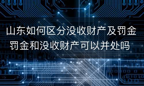 山东如何区分没收财产及罚金 罚金和没收财产可以并处吗