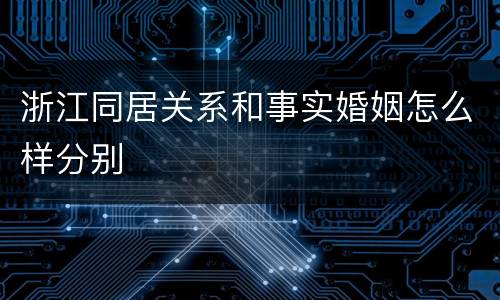 浙江同居关系和事实婚姻怎么样分别