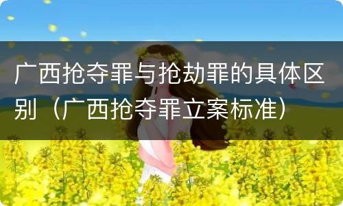 广西抢夺罪与抢劫罪的具体区别（广西抢夺罪立案标准）