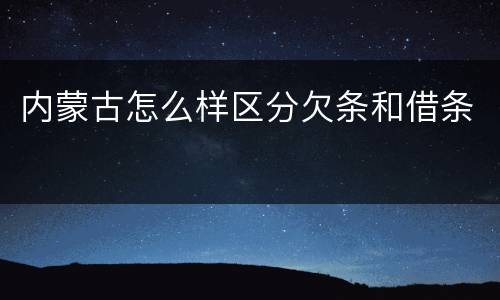 内蒙古怎么样区分欠条和借条