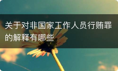 关于对非国家工作人员行贿罪的解释有哪些