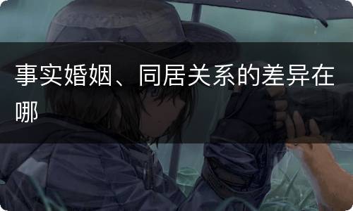事实婚姻、同居关系的差异在哪