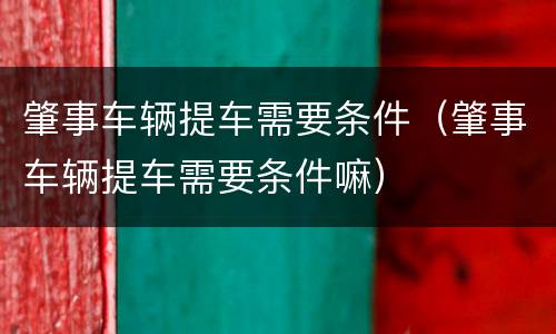 肇事车辆提车需要条件（肇事车辆提车需要条件嘛）