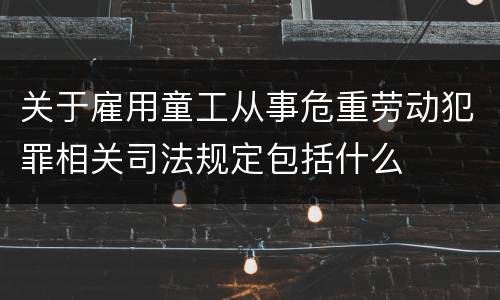 关于雇用童工从事危重劳动犯罪相关司法规定包括什么