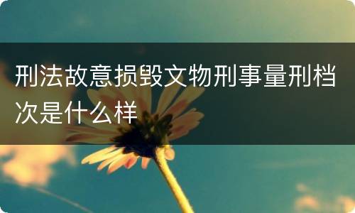 刑法故意损毁文物刑事量刑档次是什么样