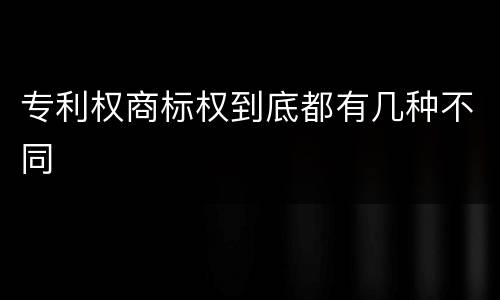 专利权商标权到底都有几种不同