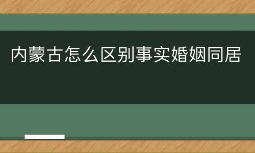 内蒙古怎么区别事实婚姻同居