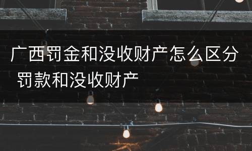 广西罚金和没收财产怎么区分 罚款和没收财产