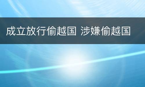 成立放行偷越国 涉嫌偷越国