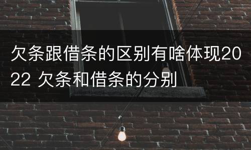 欠条跟借条的区别有啥体现2022 欠条和借条的分别