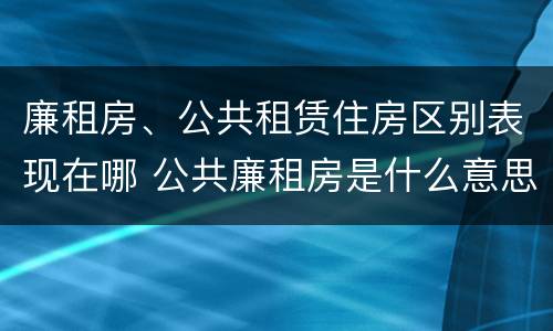 廉租房、公共租赁住房区别表现在哪 公共廉租房是什么意思