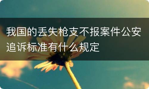 我国的丢失枪支不报案件公安追诉标准有什么规定