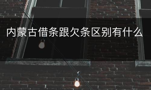 内蒙古借条跟欠条区别有什么