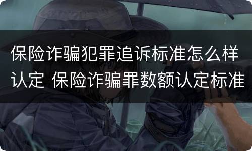 保险诈骗犯罪追诉标准怎么样认定 保险诈骗罪数额认定标准