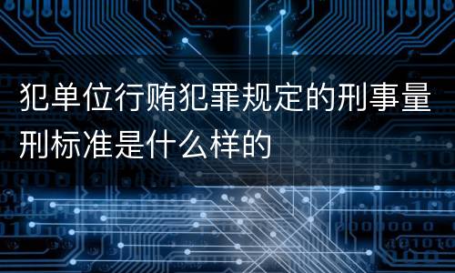 犯单位行贿犯罪规定的刑事量刑标准是什么样的