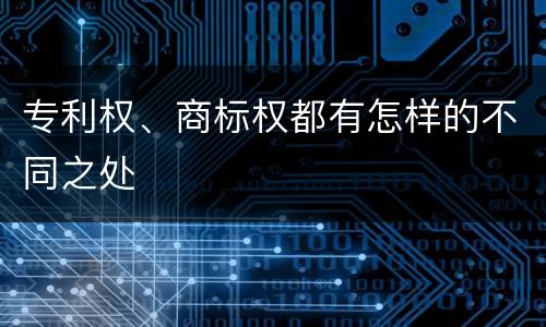 专利权、商标权都有怎样的不同之处