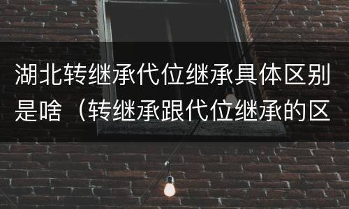 湖北转继承代位继承具体区别是啥（转继承跟代位继承的区别）