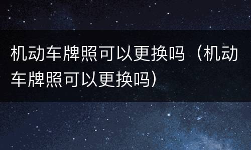 机动车牌照可以更换吗（机动车牌照可以更换吗）