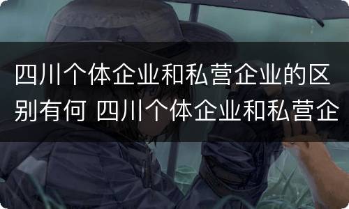 四川个体企业和私营企业的区别有何 四川个体企业和私营企业的区别有何联系