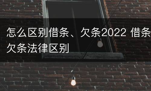 怎么区别借条、欠条2022 借条欠条法律区别