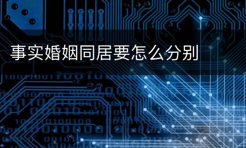 事实婚姻同居要怎么分别