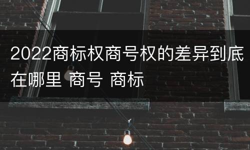 2022商标权商号权的差异到底在哪里 商号 商标
