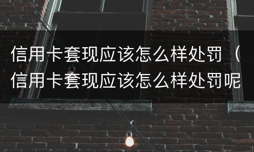 信用卡套现应该怎么样处罚（信用卡套现应该怎么样处罚呢）