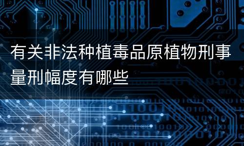 有关非法种植毒品原植物刑事量刑幅度有哪些