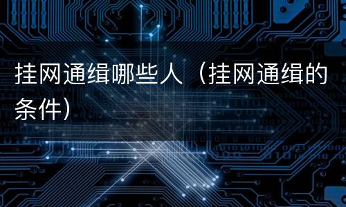 挂网通缉哪些人（挂网通缉的条件）